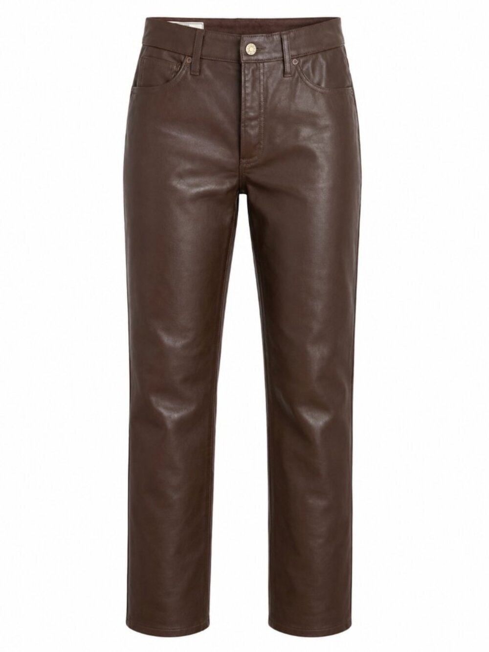 💖 2/40 Gap Vintage Slim High Rise Brown Faux Leather Pants Size 30 10R